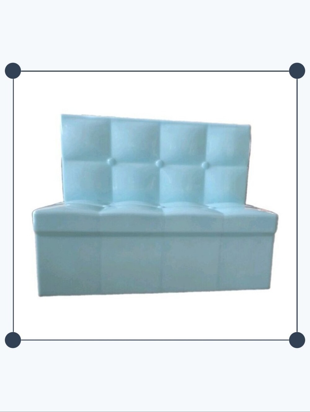 Girls Baby Doll Light Blue Plastic Sofa Couch Loveseat H 9.5" For American Girl